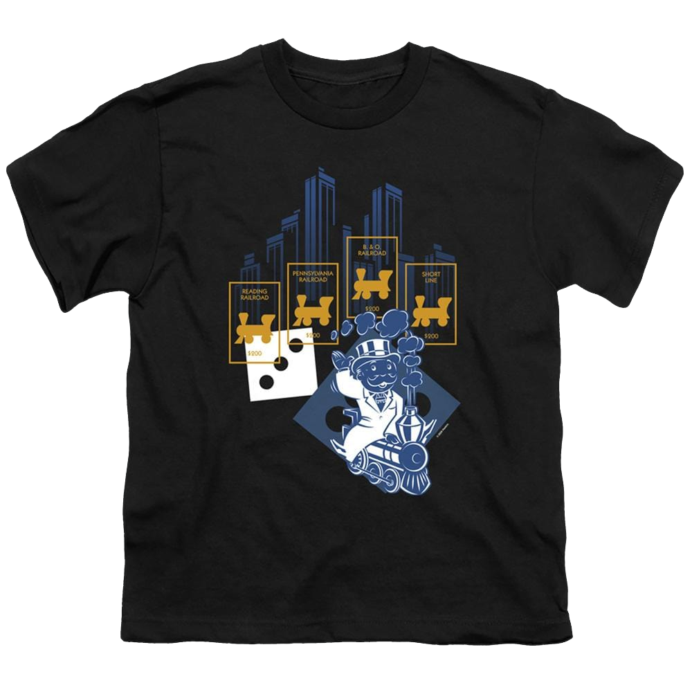 Monopoly The True Railroad Tycoon No Logo - Youth T-Shirt Youth T-Shirt (Ages 8-12) Monopoly   