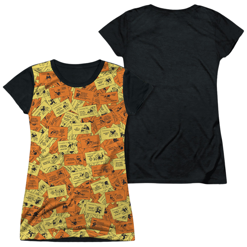 Hasbro Monopoly Chance Chest Cards - Juniors Black Back T-Shirt Juniors Black Back T-Shirt Monopoly   