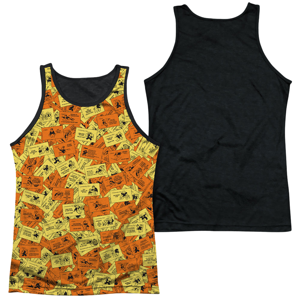 Hasbro Monopoly Chance Chest Cards - Men's Black Back Tank Top Men's Black Back Tank Monopoly   