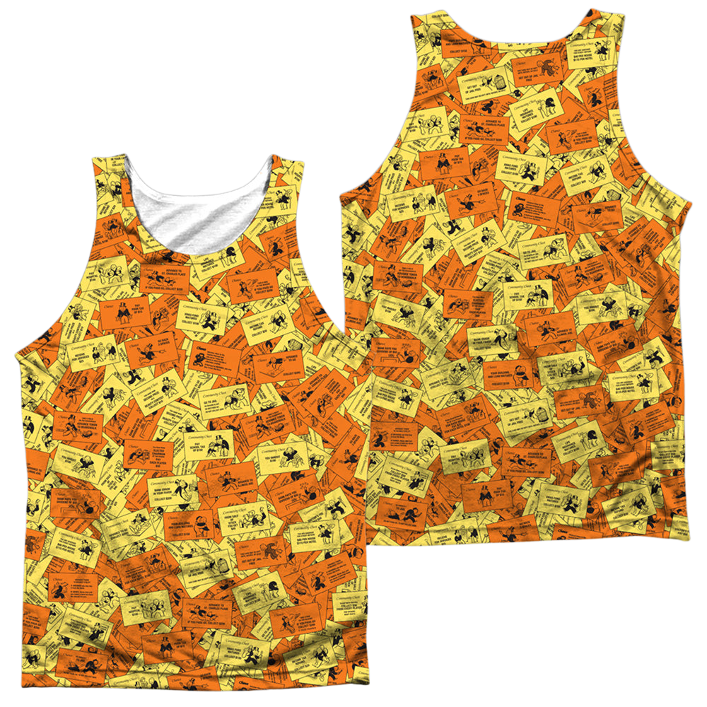 Monopoly Chance Chest Cards (Front/Back Print) - Men's All Over Print Tank Top Men's All Over Print Tank Monopoly   