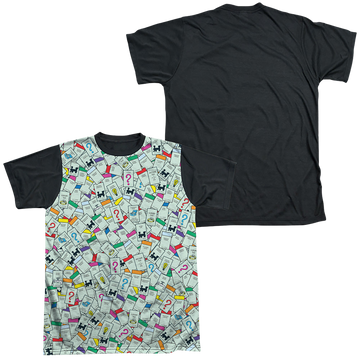 Hasbro Monopoly Property Spaces men's black back t-shirt