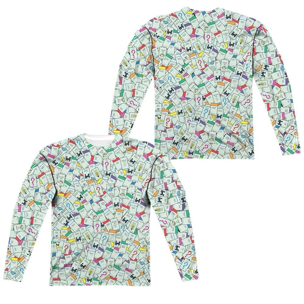 Hasbro Monopoly  Property Spaces (Front/Back Print) - Men's All-Over Print Long Sleeve Men's All-Over Print Long Sleeve Monopoly   