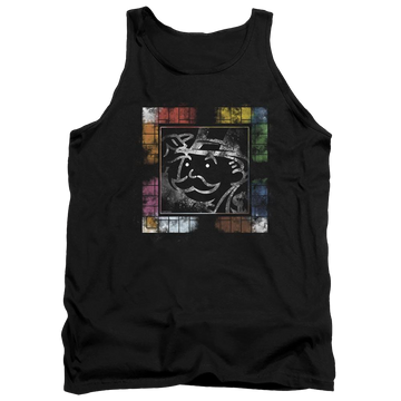 Black men's tank with Monopoly Dusty Game Board No Logo graphic