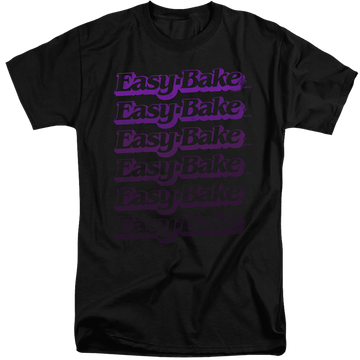 Black men's tall fit t-shirt with Easy Bake Oven Faded graphic