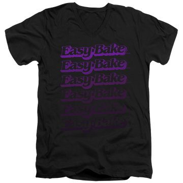 Black men's v-neck t-shirt with Easy Bake Oven Faded graphic