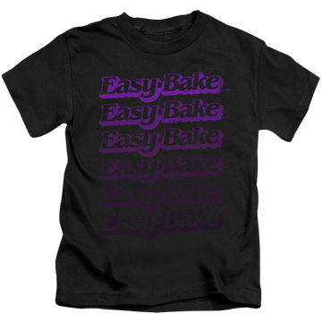 Black kid's t-shirt for ages 4 to 7 with Easy Bake Oven Faded graphic
