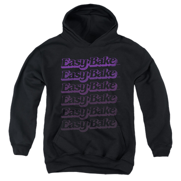 Black youth hoodie for ages 8 to 12 with Easy Bake Oven Faded graphic