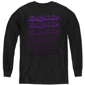 Black youth long sleeve t-shirt with Easy Bake Oven Faded graphic