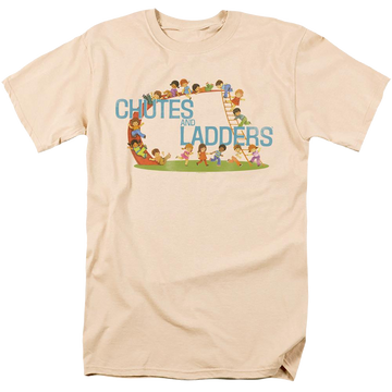 Cream men's regular fit t-shirt with Vintage Chutes And Ladders graphic
