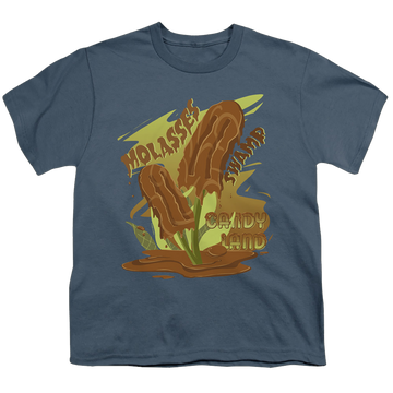 Slate youth t-shirt for ages 8 to 12 with Candy Land Molasses Popsicle graphic