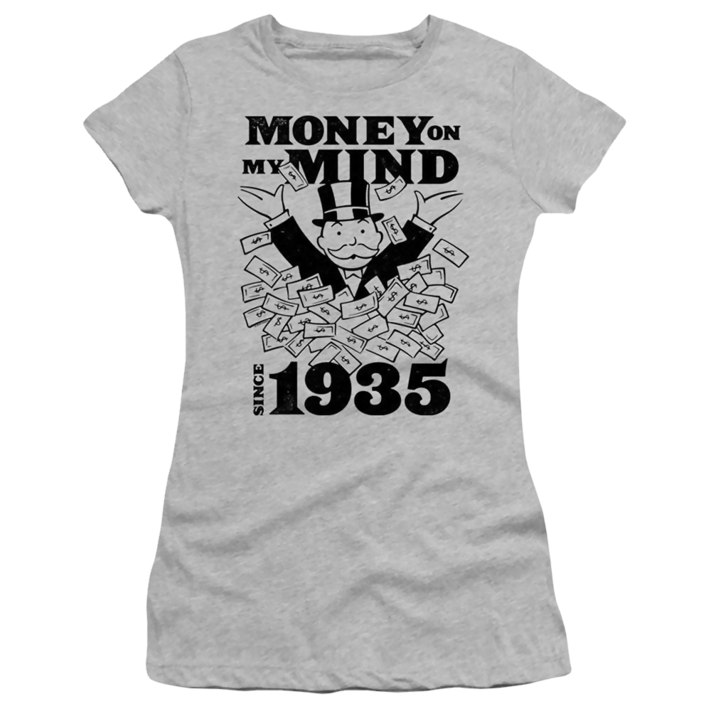 Monopoly Money On My Mind Since 1935 - Juniors T-Shirt Juniors T-Shirt Monopoly   