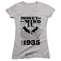 Monopoly Money On My Mind Since 1935 - Juniors V-Neck T-Shirt Juniors V-Neck T-Shirt Monopoly   