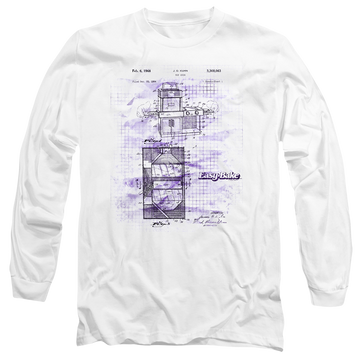 White men's long sleeve t-shirt with Easy Bake Oven Patent graphic