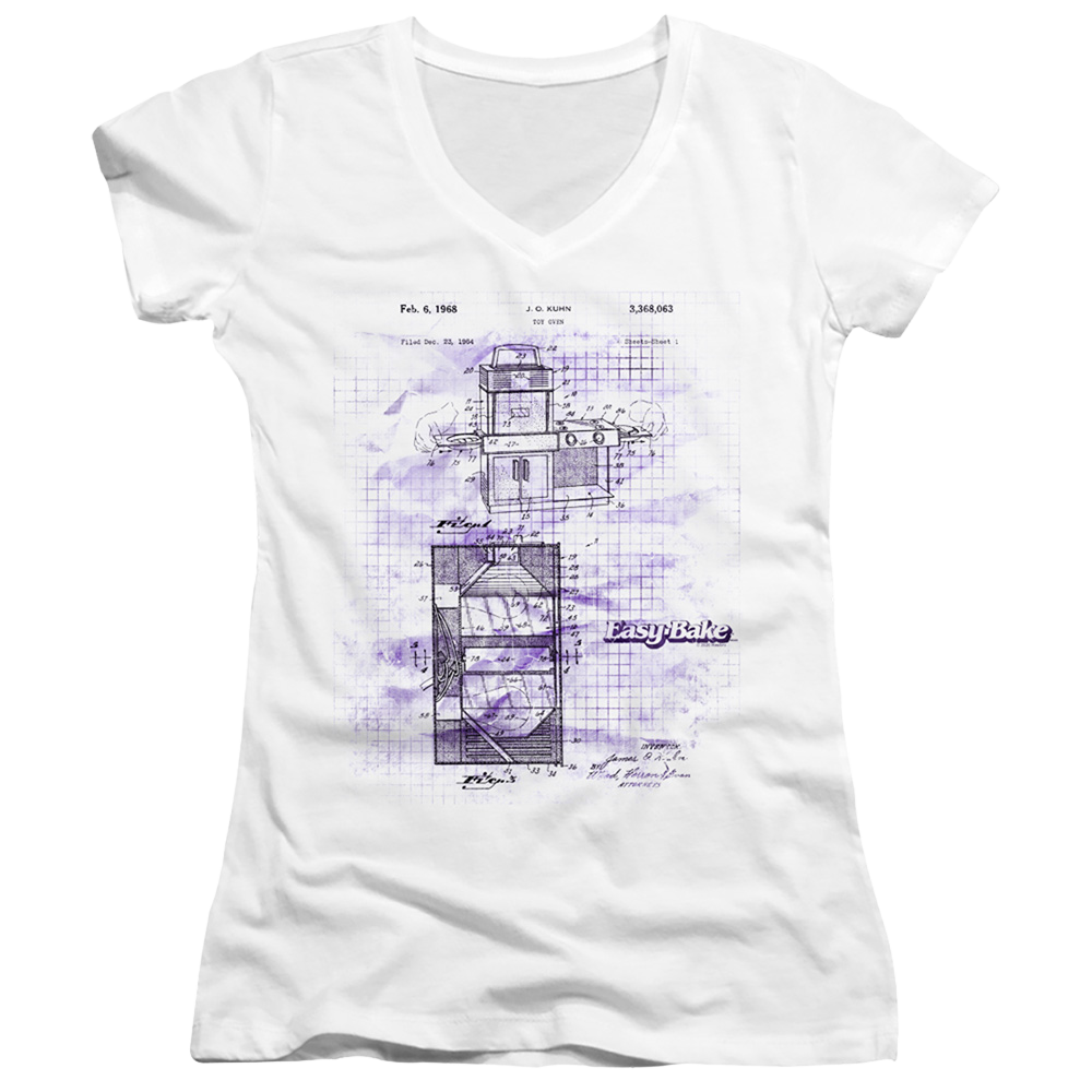 Easy Bake Oven Patent - Juniors V-Neck T-Shirt Juniors V-Neck T-Shirt Easy Bake Oven   