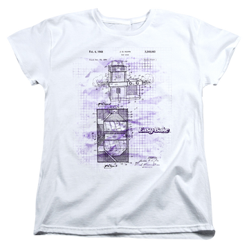 White women's t-shirt with Easy Bake Oven Patent graphic