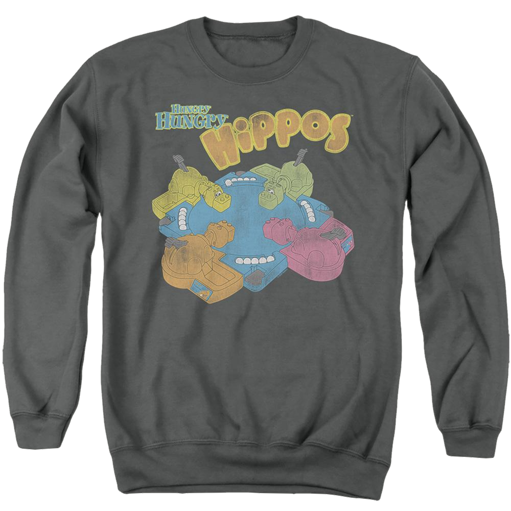 Hungry Hungry Hippo Ready To Play - Men's Crewneck Sweatshirt Men's Crewneck Sweatshirt Hungry Hungry Hippos   