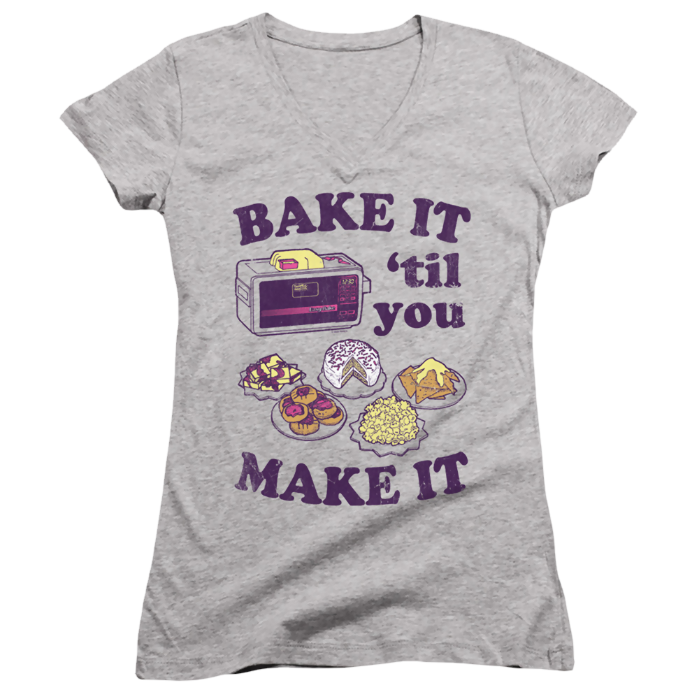 Easy Bake Oven It Til You Make It - Juniors V-Neck T-Shirt Juniors V-Neck T-Shirt Easy Bake Oven   