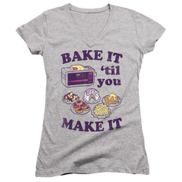 Easy Bake Oven It Til You Make It - Juniors V-Neck T-Shirt Juniors V-Neck T-Shirt Easy Bake Oven   