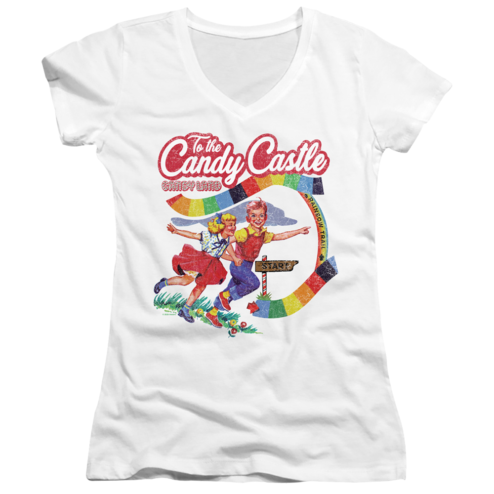 Hasbro To The Candy Castle - Juniors V-Neck T-Shirt Juniors V-Neck T-Shirt Candy Land   