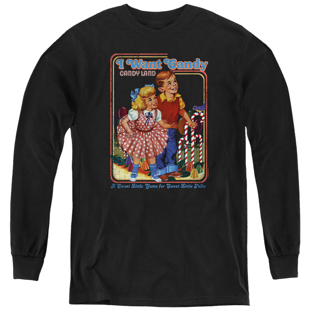 Hasbro I Want Candy - Youth Long Sleeve T-Shirt Youth Long Sleeve T-Shirt Candy Land   