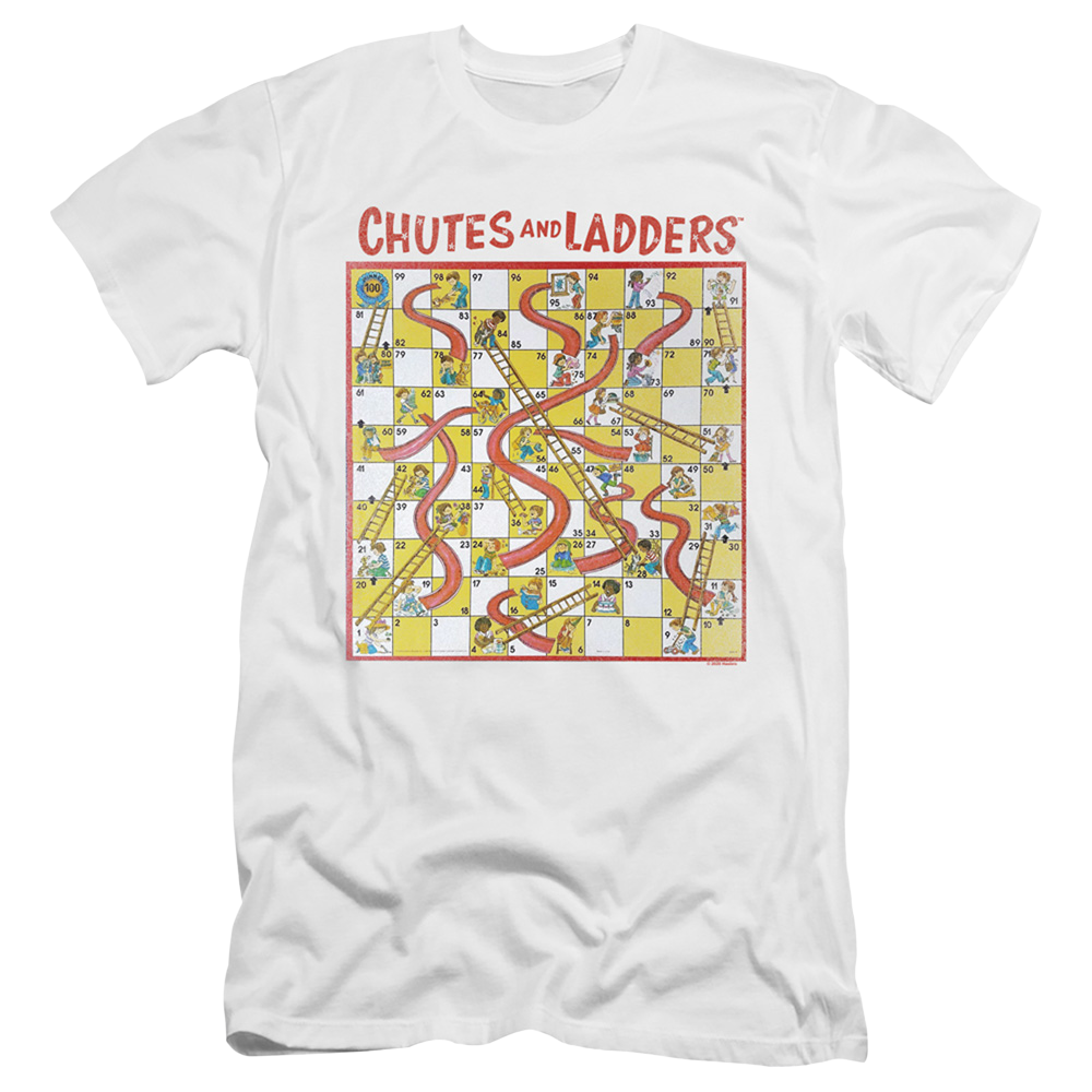Chutes and Ladders 79 Game Board - Men's Slim Fit T-Shirt Men's Slim Fit T-Shirt Chutes and Ladders   