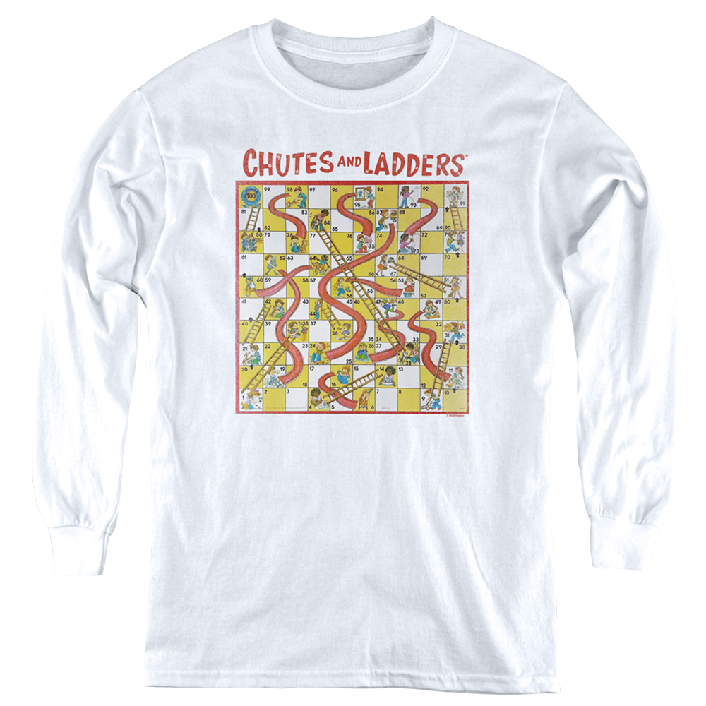Chutes and Ladders 79 Game Board - Youth Long Sleeve T-Shirt Youth Long Sleeve T-Shirt Chutes and Ladders   