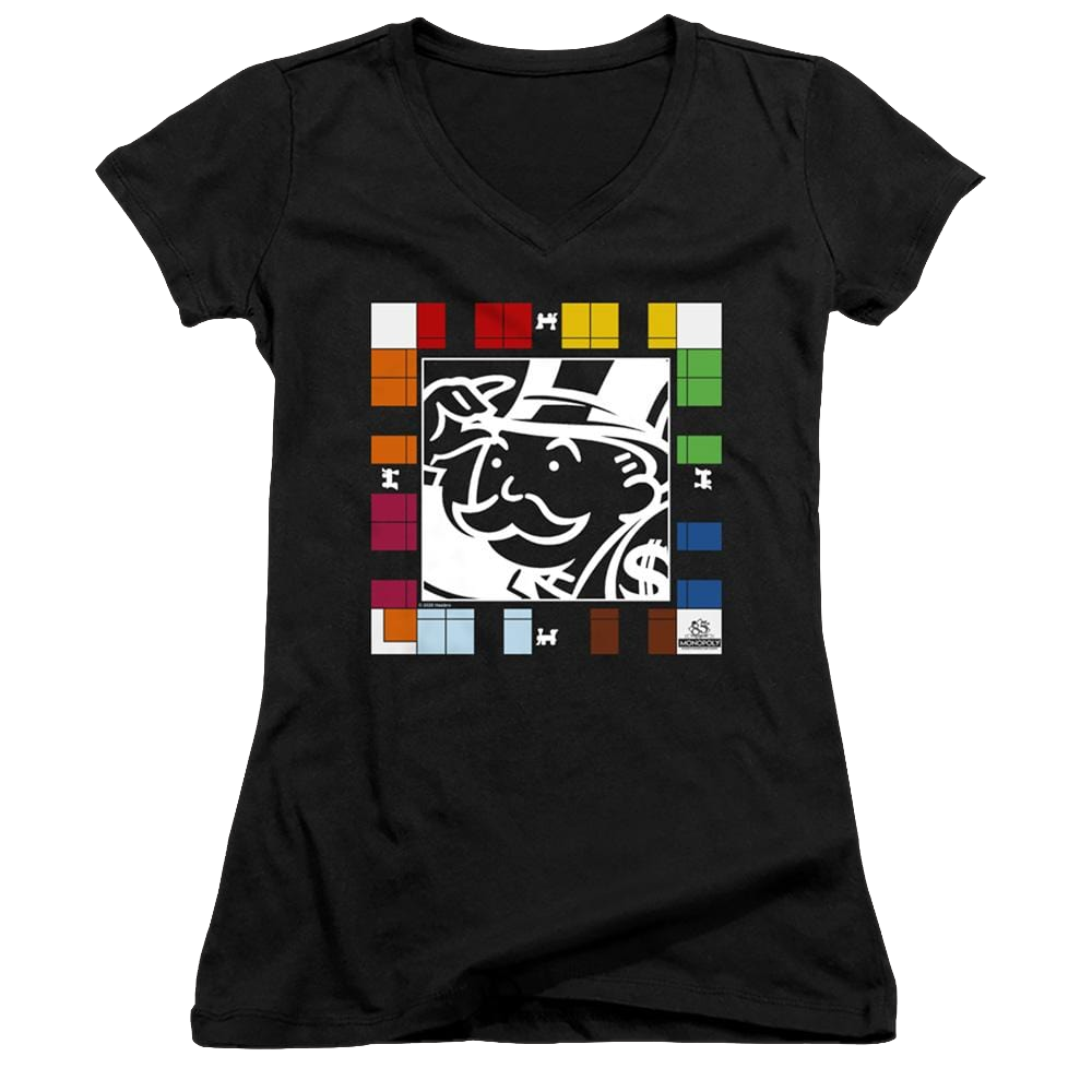 Monopoly Game Board - Juniors V-Neck T-Shirt Juniors V-Neck T-Shirt Monopoly   