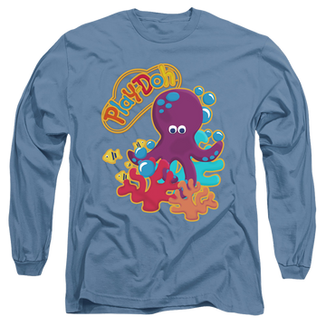Carolina blue men's long sleeve t-shirt with Play-doh Under The Sea graphic