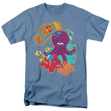 Carolina blue men's regular fit t-shirt with Play-doh Hasbro Under The Sea graphic
