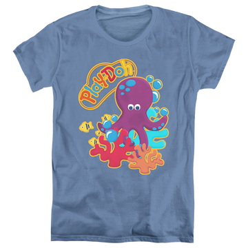 Carolina blue women's t-shirt with Play-doh Under The Sea graphic