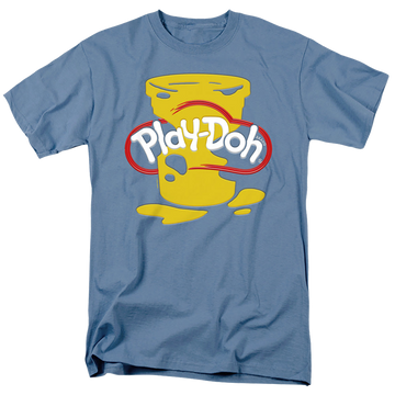 Carolina blue men's regular fit t-shirt with Play-doh Hasbro Play Doh Messy Stencil Logo graphic