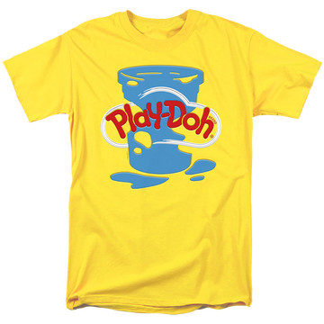 Yellow men's regular fit t-shirt with Play-doh Inverted Messy graphic