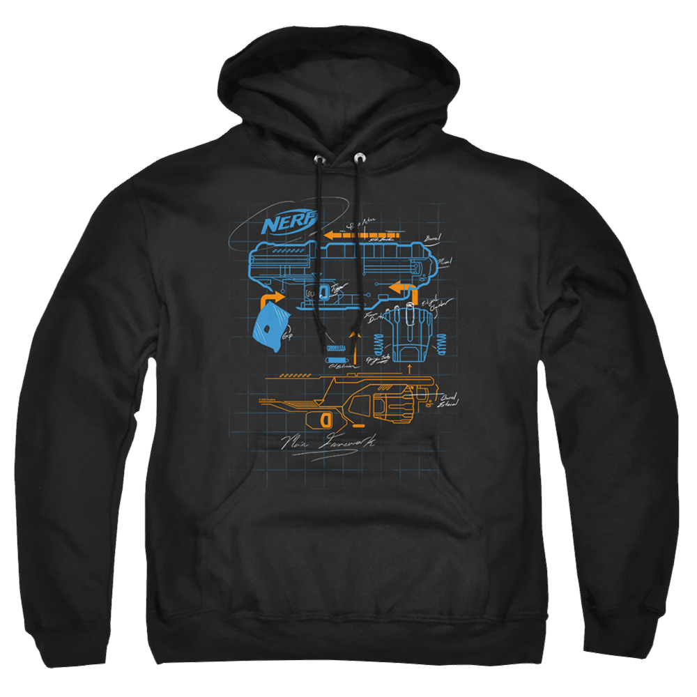 Nerf Deconstructed Gun - Pullover Hoodie Pullover Hoodie Nerf   