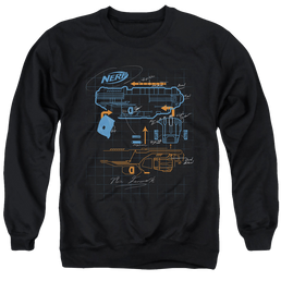 Nerf Deconstructed Gun - Men's Crewneck Sweatshirt Men's Crewneck Sweatshirt Nerf   