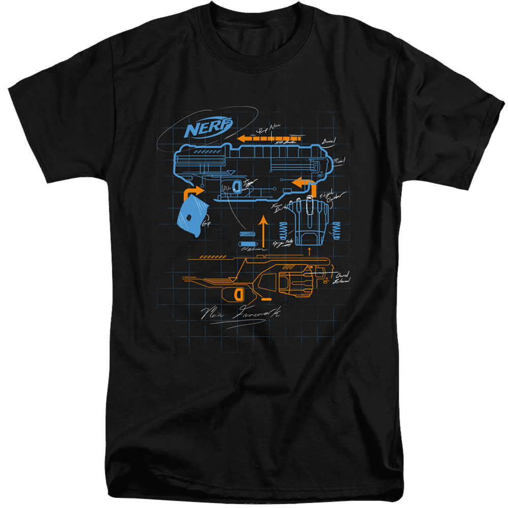 Nerf Deconstructed Gun - Men's Tall Fit T-Shirt Men's Tall Fit T-Shirt Nerf   