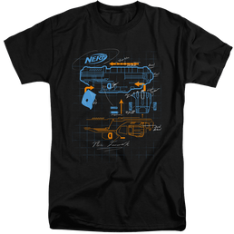 Nerf Deconstructed Gun - Men's Tall Fit T-Shirt Men's Tall Fit T-Shirt Nerf   