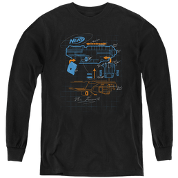 Nerf Deconstructed Gun - Youth Long Sleeve T-Shirt Youth Long Sleeve T-Shirt Nerf   