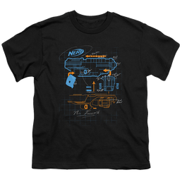Nerf Deconstructed Gun - Youth T-Shirt Youth T-Shirt (Ages 8-12) Nerf   