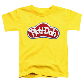 Yellow kid's t-shirt for ages 4 to 7 with Play-doh Logo In Doh graphic
