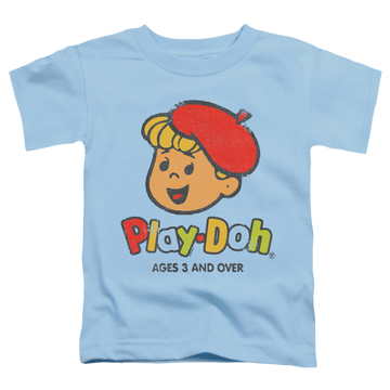 Light blue kid's t-shirt for ages 4 to 7 with Play-doh 3 And Up graphic
