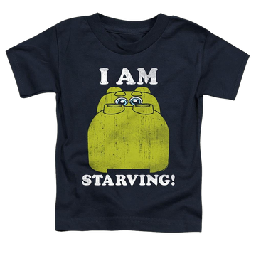 Navy toddler t-shirt with Hungry Hungry Hippos I'm Starving graphic