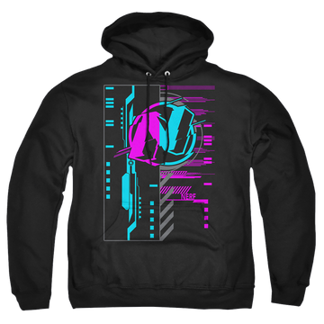 Black pullover hoodie with Nerf Cyber graphic
