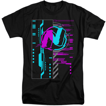 Black men's tall fit t-shirt with Nerf Cyber graphic