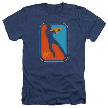 Navy men's heather t-shirt with Nerf Pro graphic
