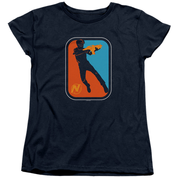 Navy women's t-shirt with Nerf Pro graphic