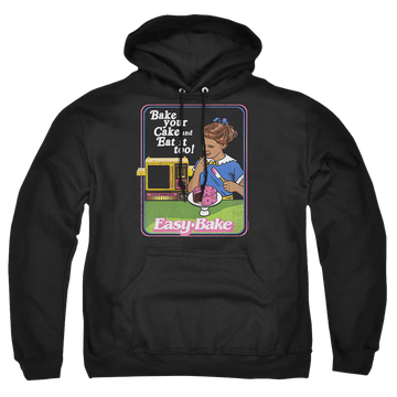 Black pullover hoodie with Easy Bake Oven Bake Your Cake graphic