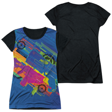 Nerf Hasbro Neon Collage juniors black back t-shirt