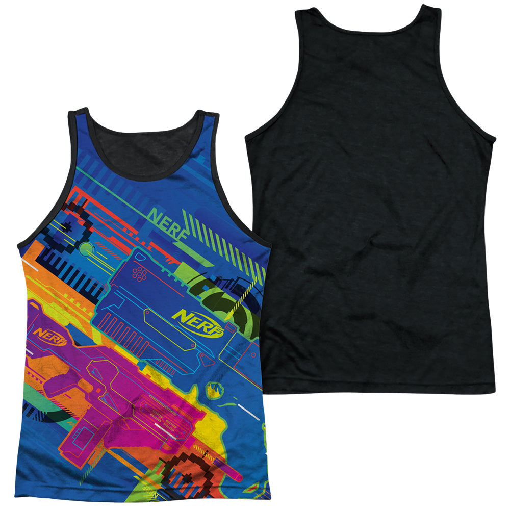 Hasbro Neon Collage - Men's Black Back Tank Top Men's Black Back Tank Nerf   