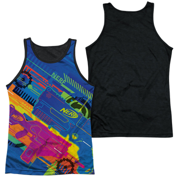 Nerf Hasbro Neon Collage men's black back tank