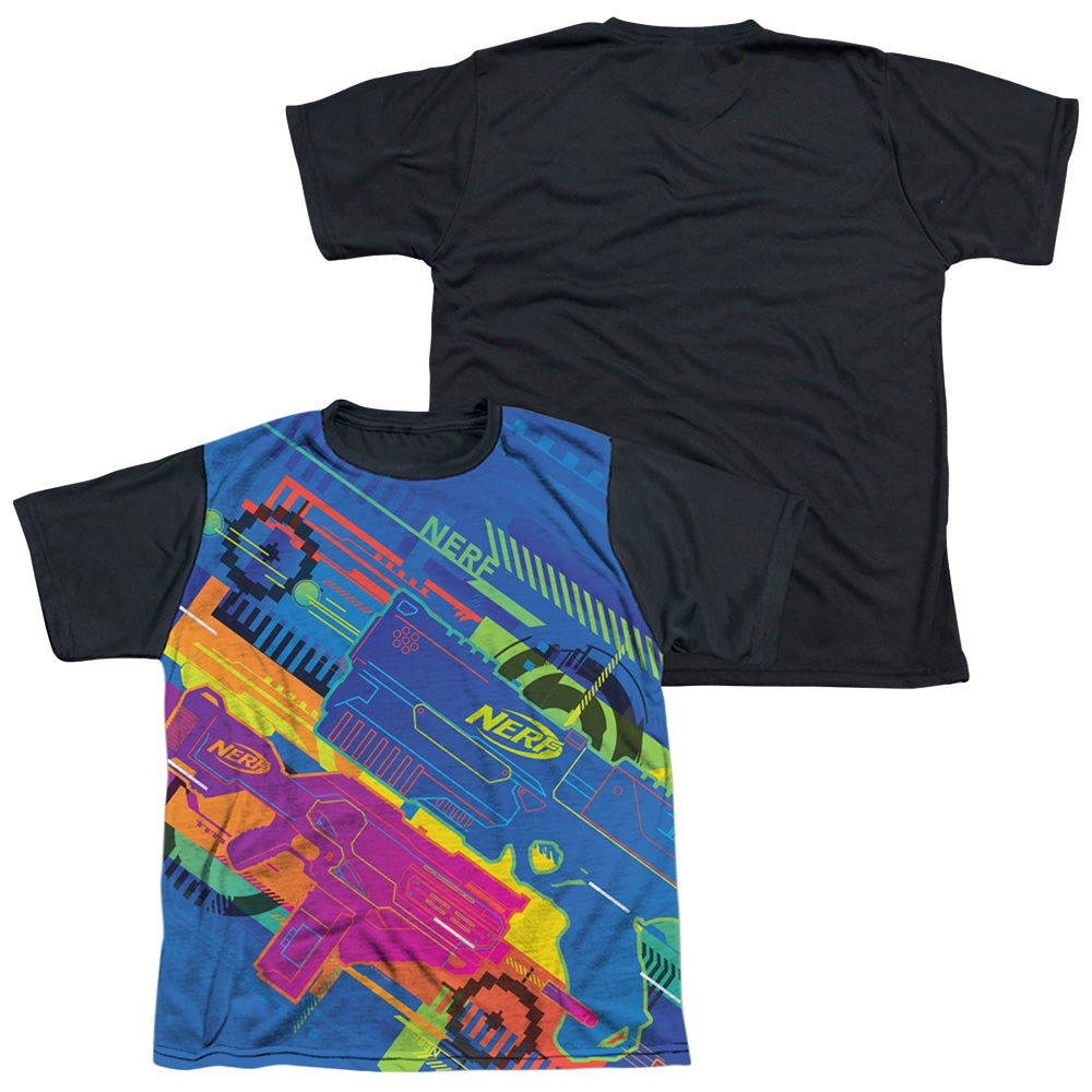 Hasbro Neon Collage - Youth Black Back T-Shirt Youth Black Back T-Shirt (Ages 8-12) Nerf   